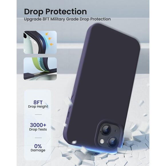 Designed for iPhone 15 Case, Silicone Phone Case [Military Grade Drop Protec - Picture 4 of 7